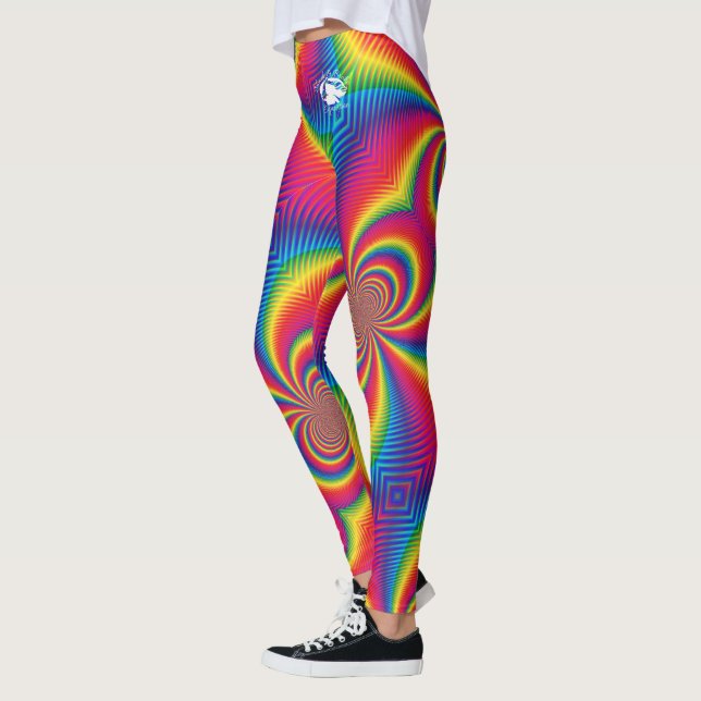 Blonde & Fattig - Patternativ - Vit Logotyp Leggings (Vänster)