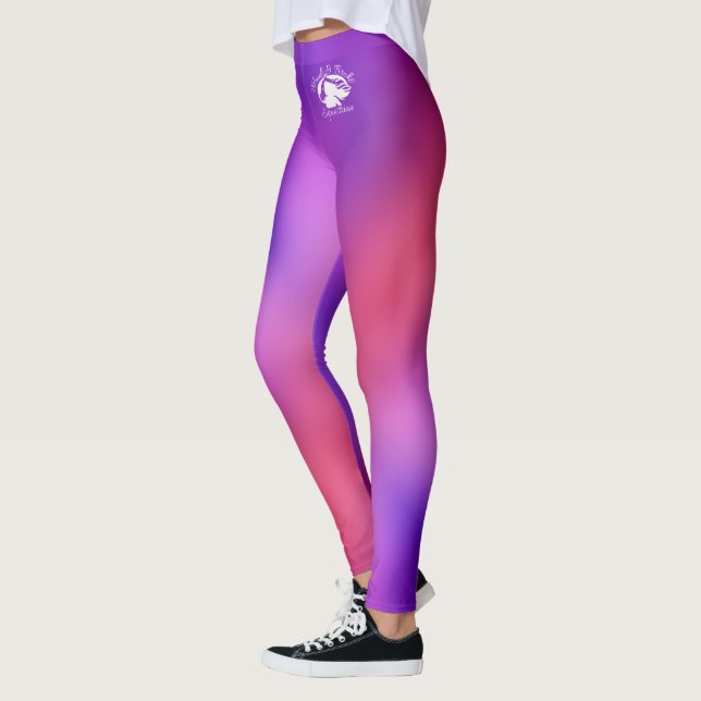 Blonde & Fattig - Patternativ - Vit Logotyp Leggings (Vänster)