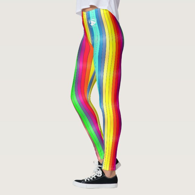 Blonde & Fattig - Patternativ - Vit Logotyp Leggings (Vänster)