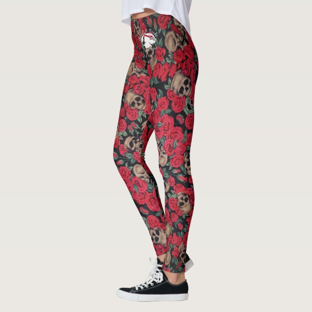 Blonde & Fattig - Patternativ - Vit Logotyp Leggings (Vänster)