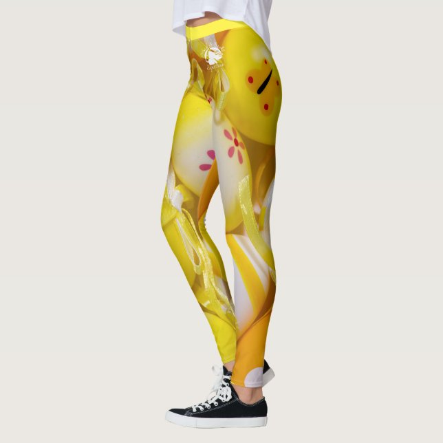 Blonde & Fattig - Patternativ - Vit Logotyp Leggings (Vänster)