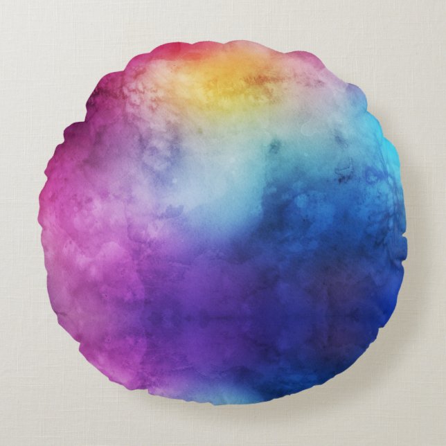 Blonde & Fattig - Röntfärg - Färgruta, fyllning Rund Kudde (Framsidan)