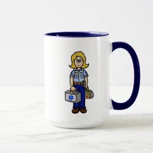 Blonde Female EMS Worker Personlig Namn Mugg