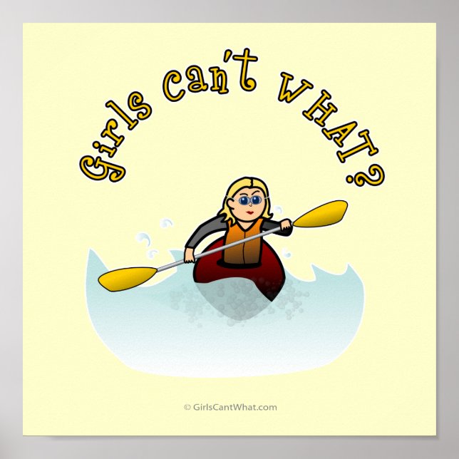 Blonde Female Kayaker Poster (Framsidan)