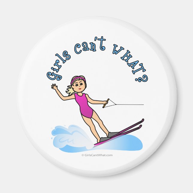 Blonde Female Vatten Skier Magnet (Framsidan)