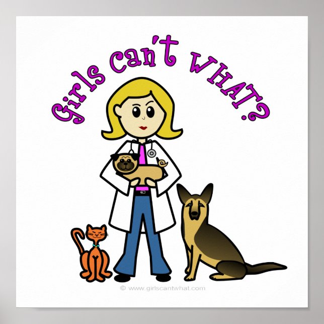 Blonde Female Veterinär Poster (Framsidan)