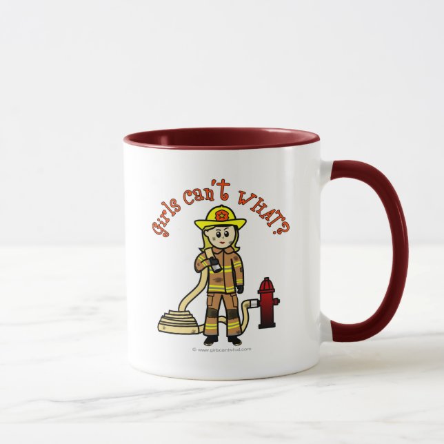 Blonde Firefighter Girl Mugg (Höger)