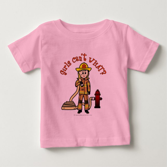 Blonde Firefighter Girl Tröja (Framsida)