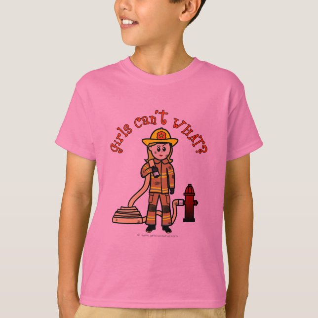 Blonde Firefighter Girl Tröja (Framsida)