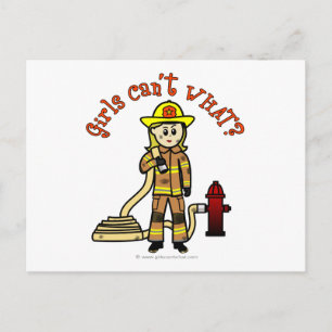 Blonde Firefighter Girl Vykort