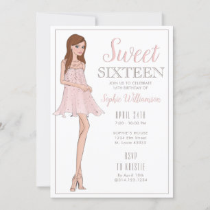 Blonde Girl Birthday-inbjudan Inbjudningar