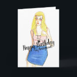 Blonde Girl Grattis på födelsedagen Best Friend Kort<br><div class="desc">grattis på födelsedagen min bästa vän,  blonda flickgrafik hälsning 5 x 7-tumskort som standard.</div>