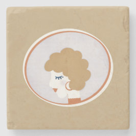 Blonde Girl i Spegel Stenunderlägg