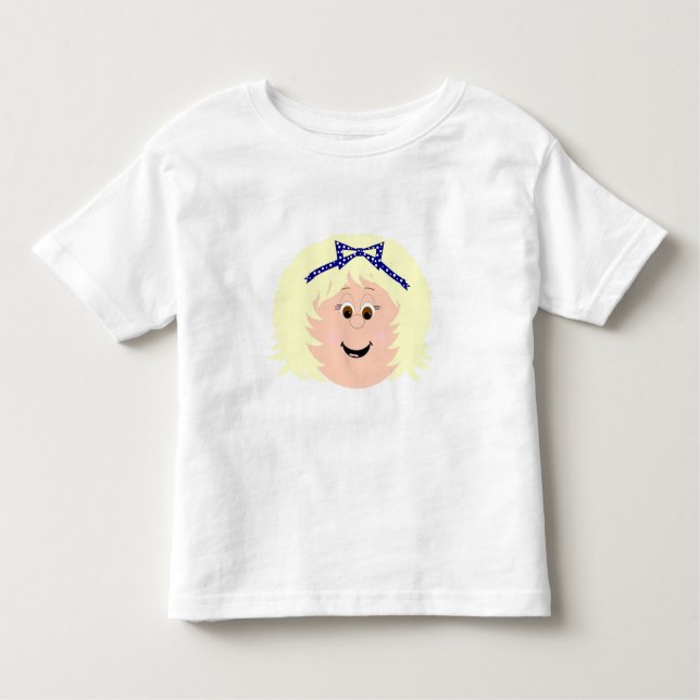 Blonde Girl Roligt Ansikte and Graphics Tee Shirt (Framsida)