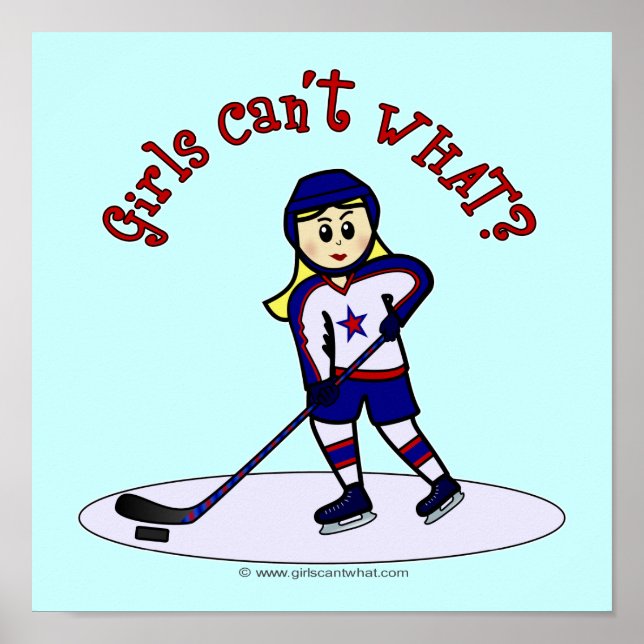 Blonde Girls Hockey Player Poster (Framsidan)