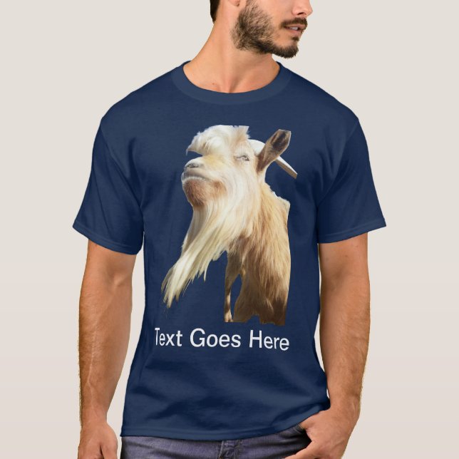 Blonde Goat Long Beard Goofy Hair T Shirt (Framsida)