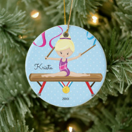 Blonde Gymnast Gymnastics jul Ornament