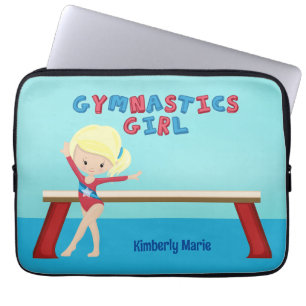 Blonde Gymnastics Girl Cute Personlig Kids Laptop Fodral