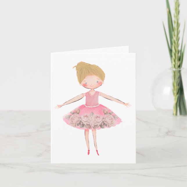 Blonde Hair Ballerina Blank Tack Kort (Framsida)