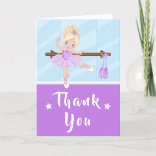 Blonde Hair Ballerina Lila Birthday Tack Ca Kort