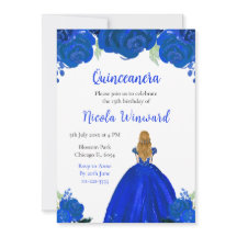 Blonde Hair Princess Blue Blommigt Quinceanera
