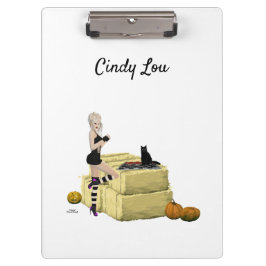 Blonde Halloween Witch Pin Up Girl Clipboard