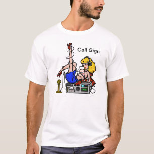 Blonde Ham Radio Pin-up Girl Tshirt Customize It Tee Shirt