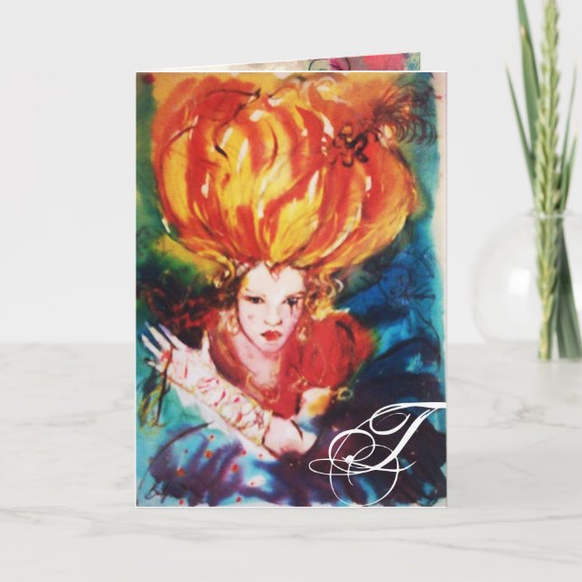 BLONDE I RÖD MONOGRAM ANTECKNINGSKORT (Framsida)