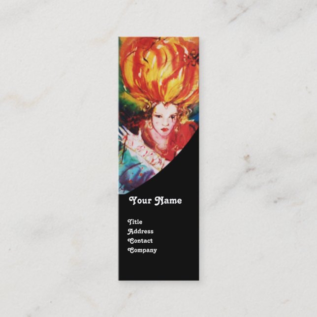 BLONDE IN RED Monogram Beauty ,Makeup, Hair Salon Mini Visitkort (Framsida)