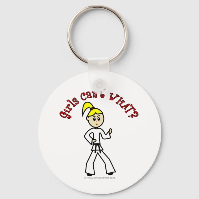 Blonde Karate Girl Nyckelring (Framsida)