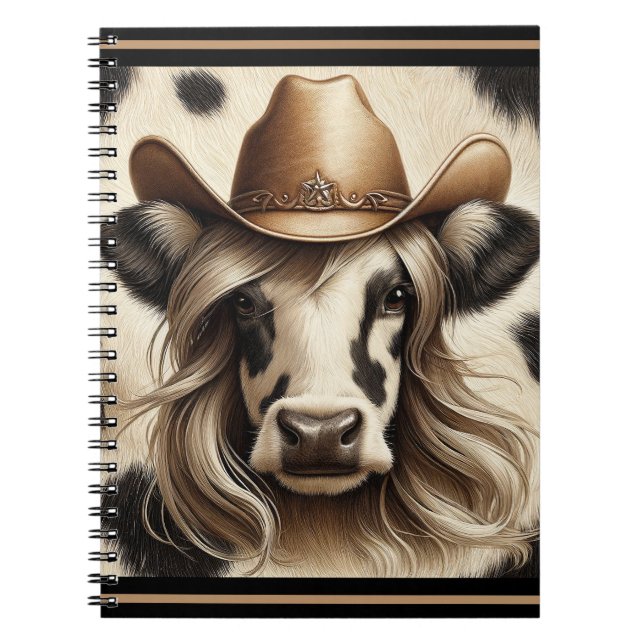 Blonde Land Cow Girl Funny Anteckningsbok (Framsidan)
