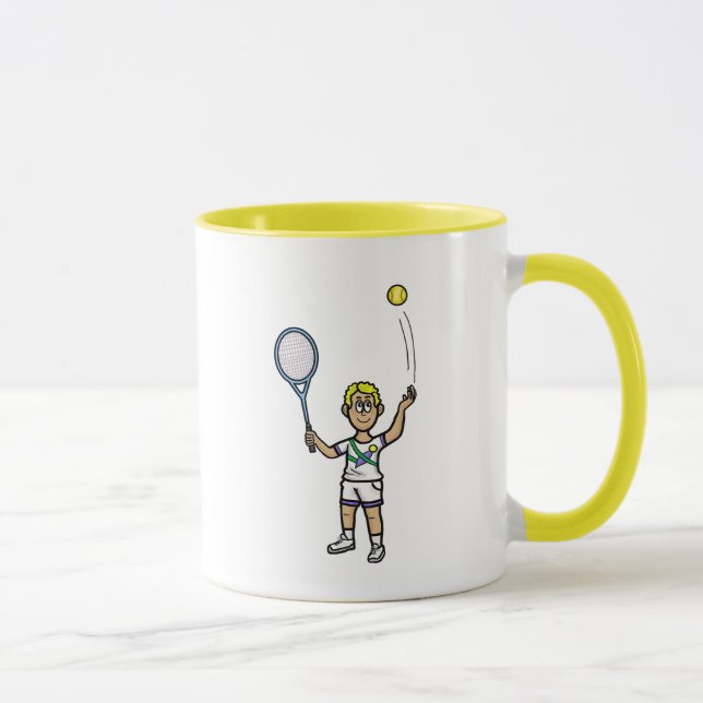 Blonde Male Tennis Player Mugg (Höger)