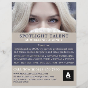 Blonde Model, modelleringsbyrå, modell Agent Reklamblad