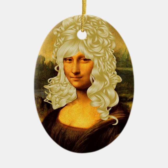 Blonde Mona Lisa Julgransprydnad Keramik (Framsidan)