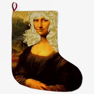 Blonde Mona Lisa Stor Julstrumpa
