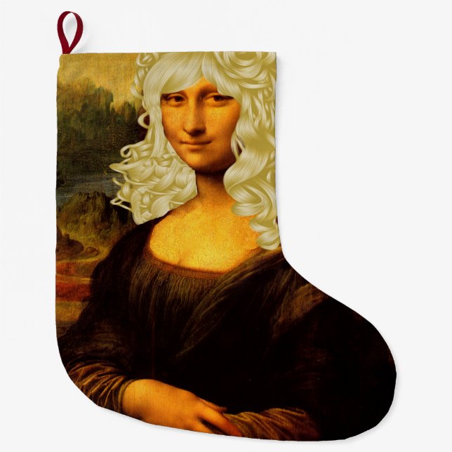 Blonde Mona Lisa Stor Julstrumpa (Framsidan)