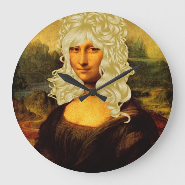 Blonde Mona Lisa Stor Klocka (Framsida)