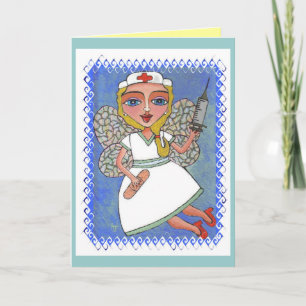 Blonde Nurse Fairy - RN LPN älva Card Kort