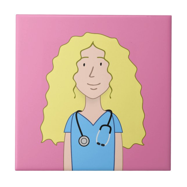 Blonde Nurse Kakelplatta (Framsidan)