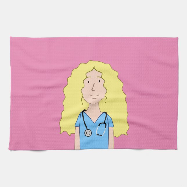 Blonde Nurse Kökshandduk (Horisontell)