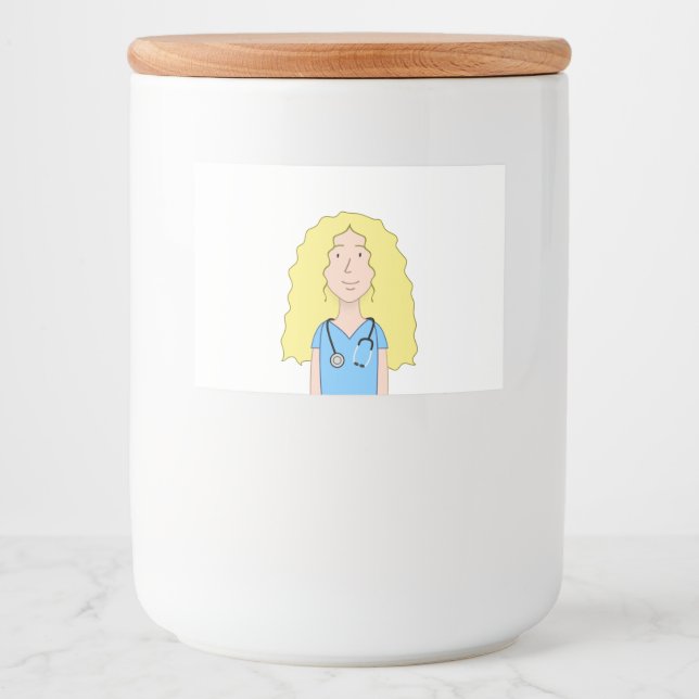 Blonde Nurse Mat Etiketter (Framsida)
