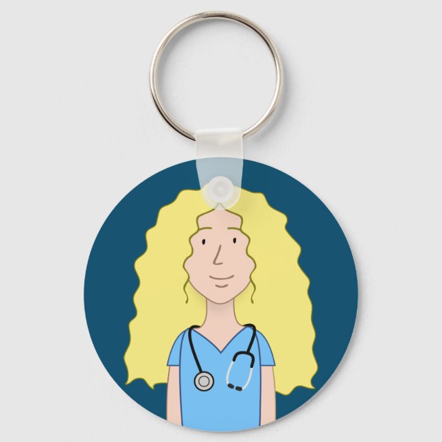 Blonde Nurse Nyckelring (Framsida)