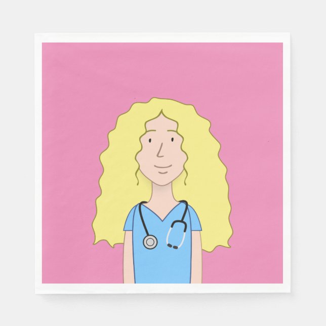 Blonde Nurse Pappersservett (Framsidan)