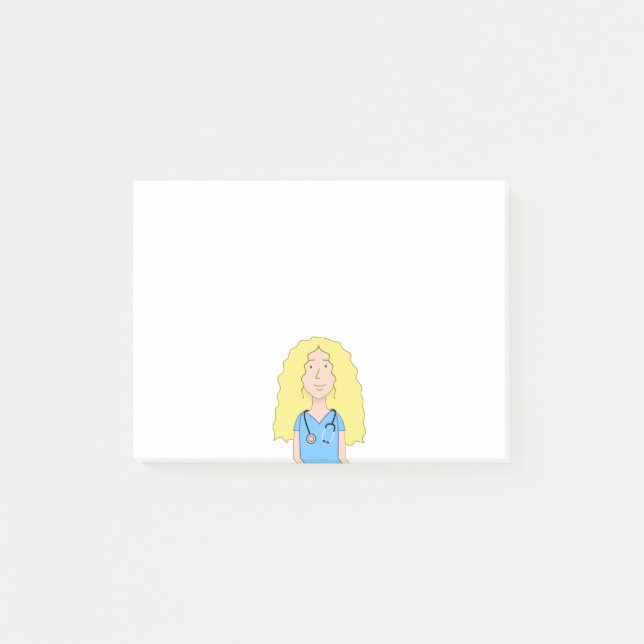 Blonde Nurse Post-it Block (Framsida)