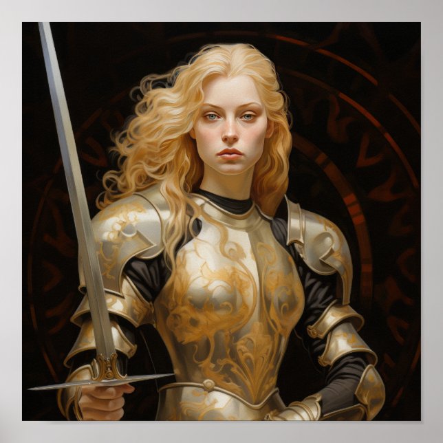 Blonde Paladin Poster - Divine Warrior Jean of Arc (Framsidan)