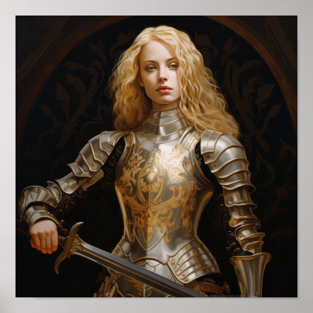 Blonde Paladin Poster - Jean of Arc Inspired Warri (Framsidan)