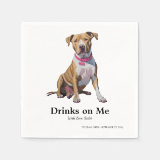 Blonde Pitbull Mix Cocktail Napkin Pappersservett