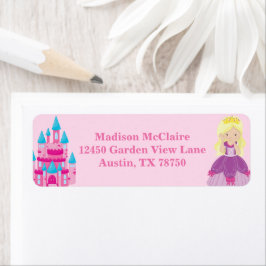 Blonde Princess Girl Cute Kids Rosa Returadress Returadress Etikett