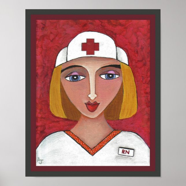 Blonde RN - sjuksköterskeavtryck/sjuksköterskeavtr Poster (Framsidan)