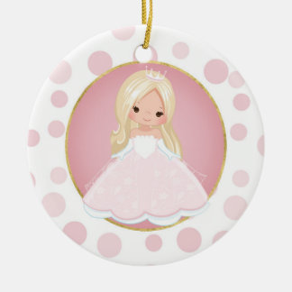 Blonde Rosa Princess Julgransprydnad Keramik